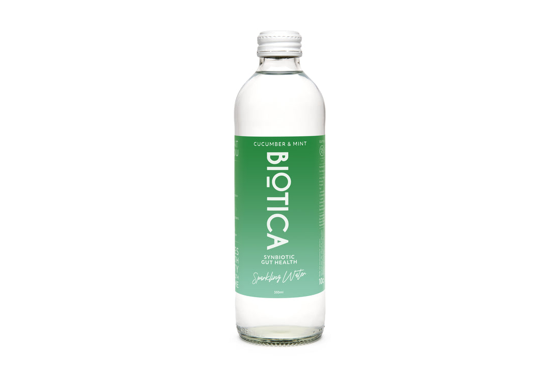 Probiotic Drink Cucumber and Mint Biotica Synbiotic Sparkling Water Glass Bottle (350ml x 12)