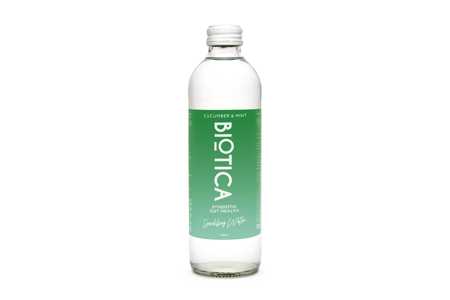 Probiotic Drink Cucumber and Mint Biotica Synbiotic Sparkling Water Glass Bottle (350ml x 12)