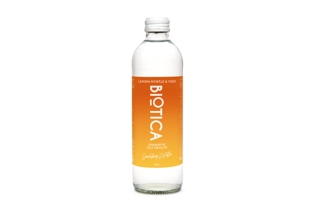 Probiotic Drink Yuzu Lemon Myrtle Biotica Synbiotic Sparkling Water Glass Bottle (350ml x 12)