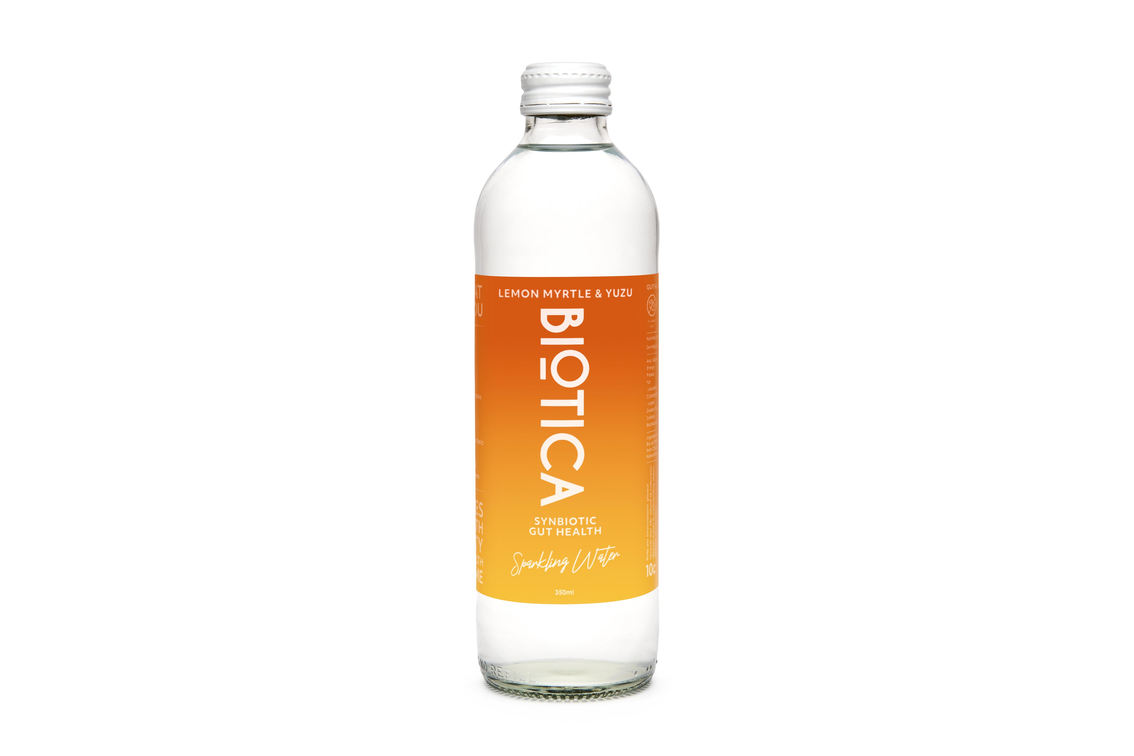 Probiotic Drink Yuzu Lemon Myrtle Biotica Synbiotic Sparkling Water Glass Bottle (350ml x 12)