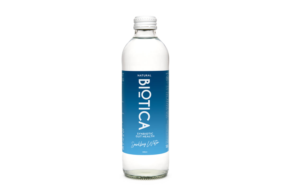 Probiotic Drink Plain Biotica Synbiotic Sparkling Water Glass Bottle (350ml x 12)