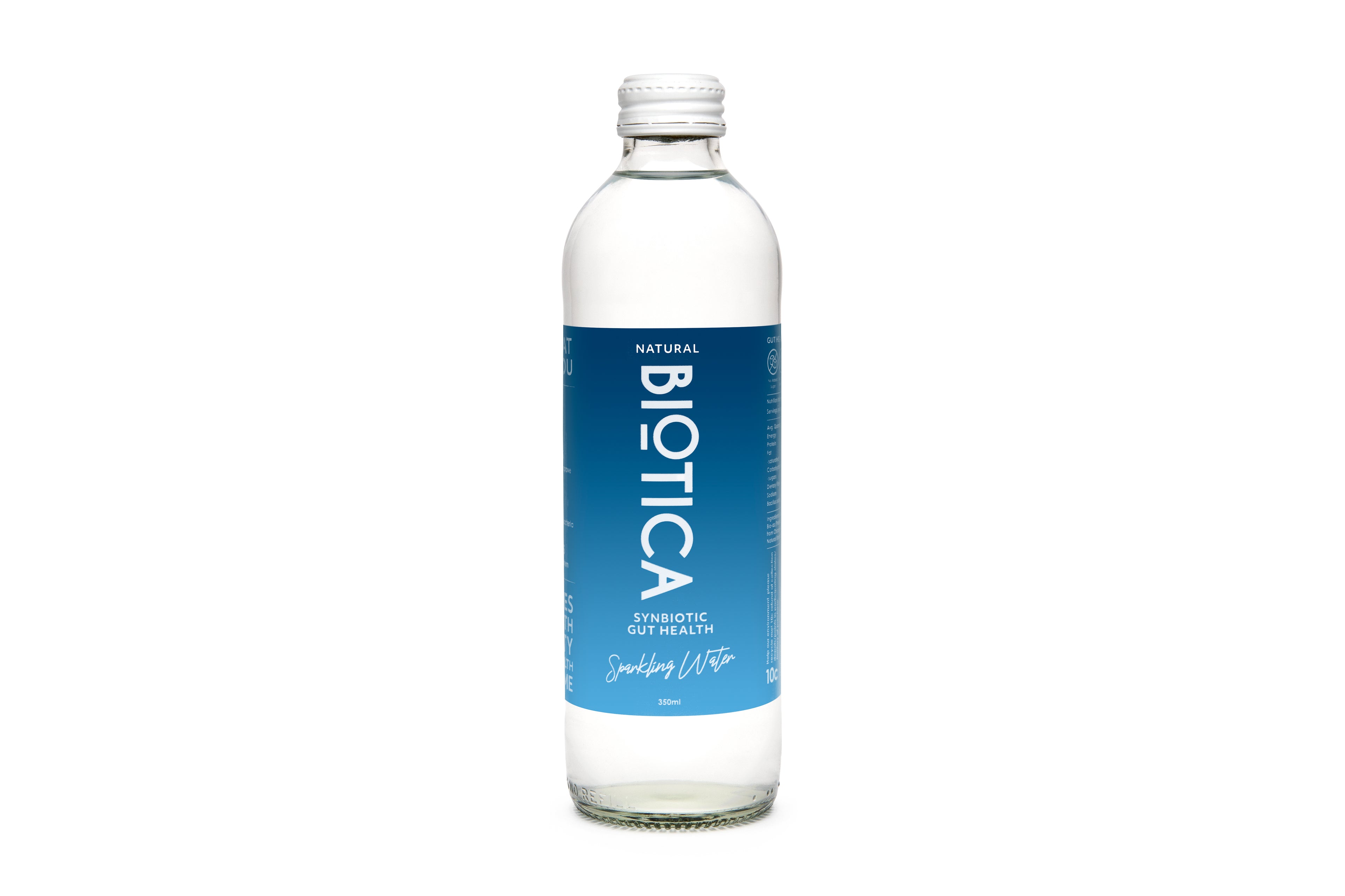 Probiotic Drink Plain Biotica Synbiotic Sparkling Water Glass Bottle (350ml x 12)