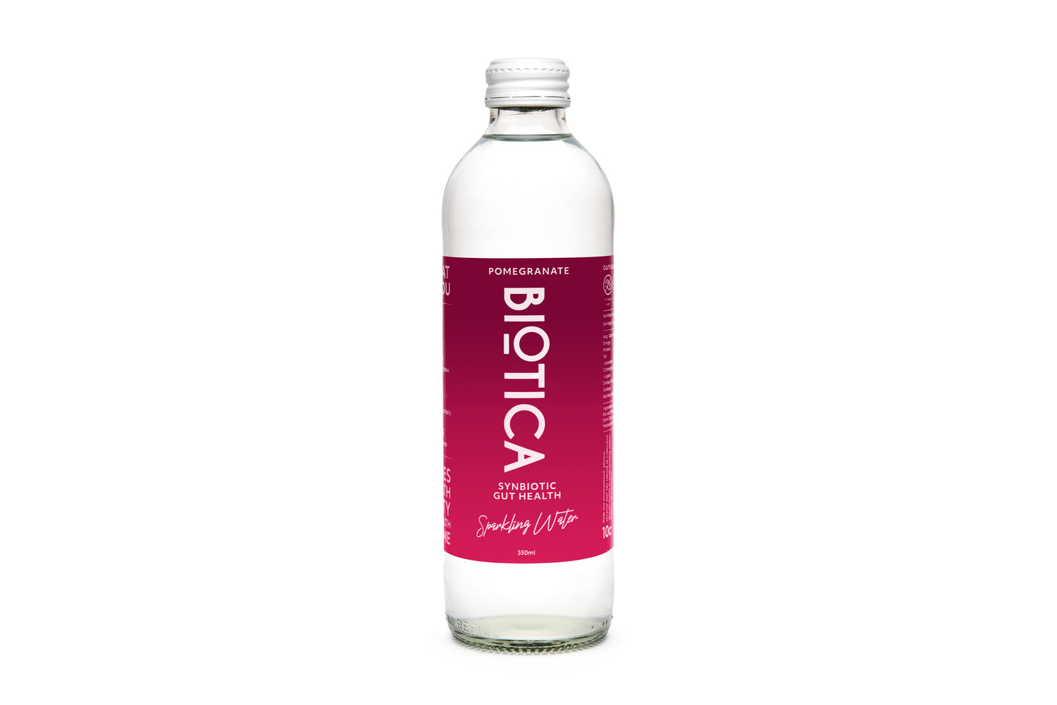 Probiotic Drink Pomegranate Biotica Synbiotic Sparkling Water Glass Bottle (350ml x 12)